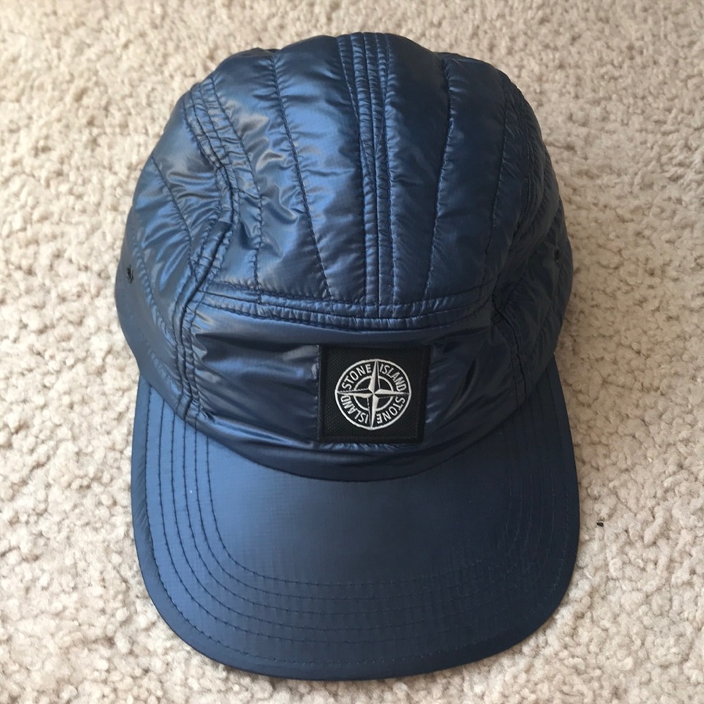 Stone island quilted cap navy